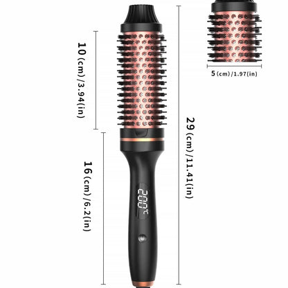 10   Hair Curler Ceramic Curling Iron Anti Scald Double PTC For Women Hot Brush Travel Fast Heating Heated Brush Thermal Brush