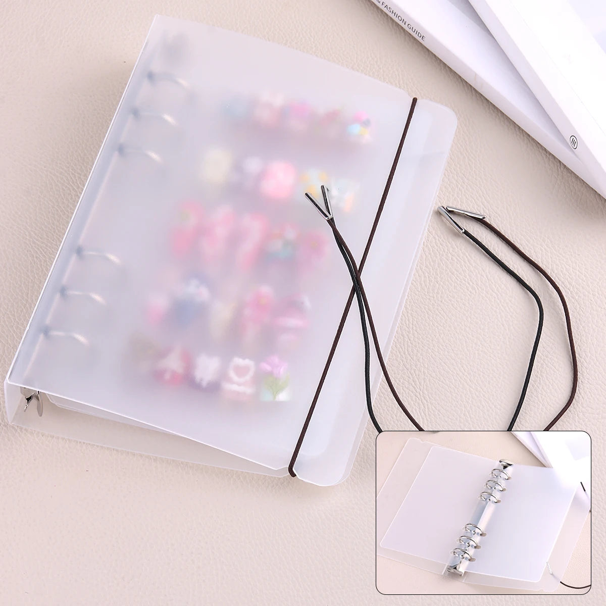 Nail Art Showcase Book, Large Capacity Nail Artwork Storage Book with Card Holder, DIY Simple Design Tools and Display Board