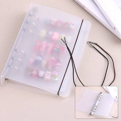 Nail Art Showcase Book, Large Capacity Nail Artwork Storage Book with Card Holder, DIY Simple Design Tools and Display Board