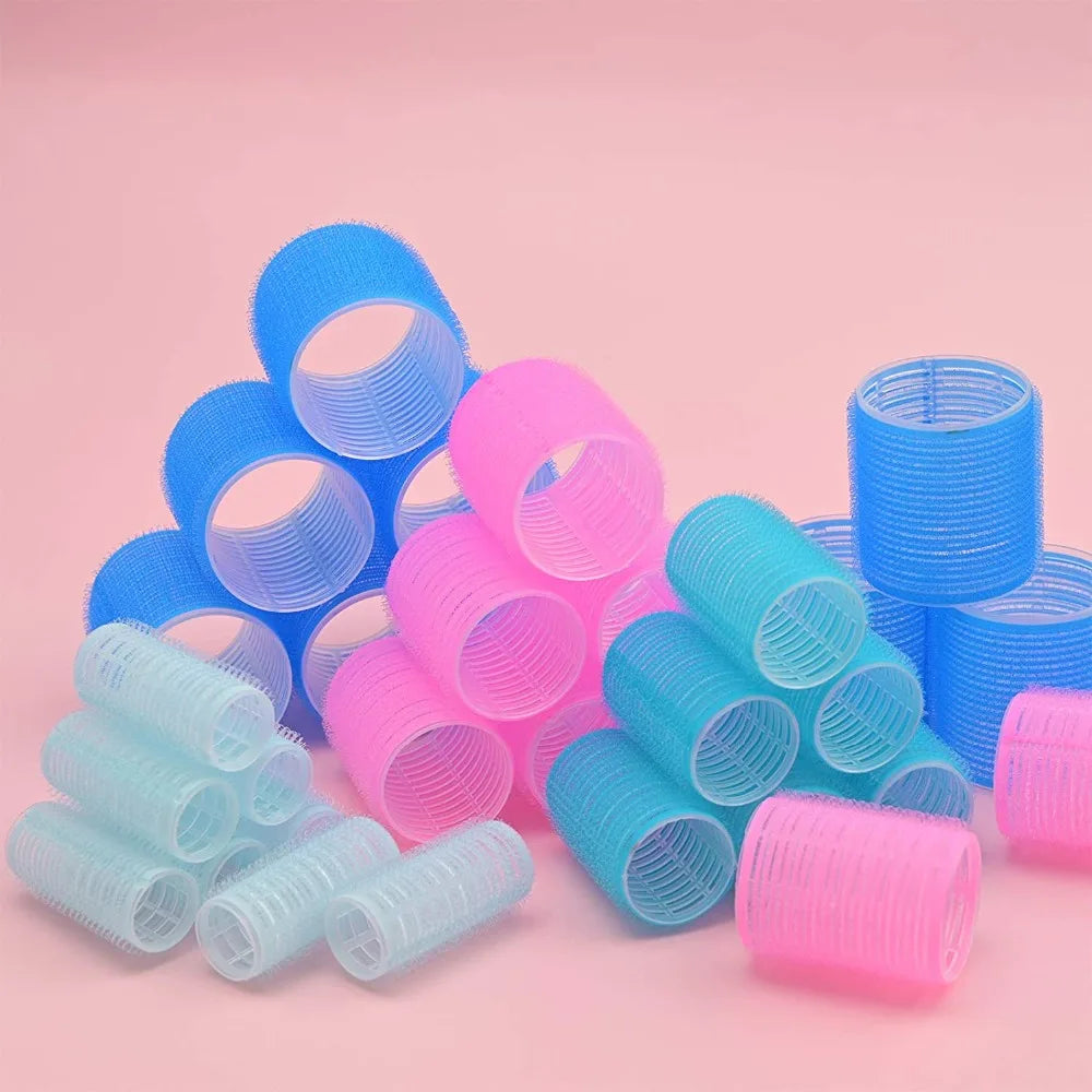 Self-Grip Hair Rollers Heatless Hair Curlers No Heat Hair Bang Volume Self-adhesive Hook &amp Loop DIY Styling Tool Random Color