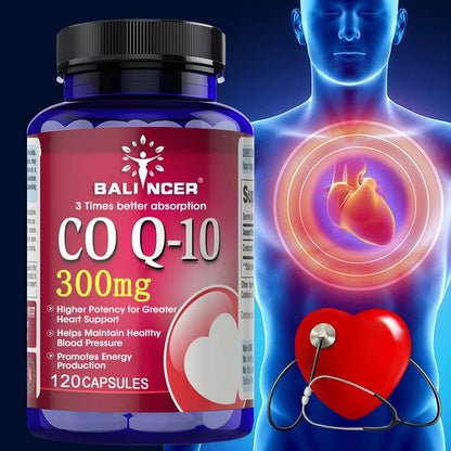 Coenzyme Q10 Capsules, 300 Mg, To Promote Cardiovascular Health and Heart Health, Provide Energy To Support Joint Health