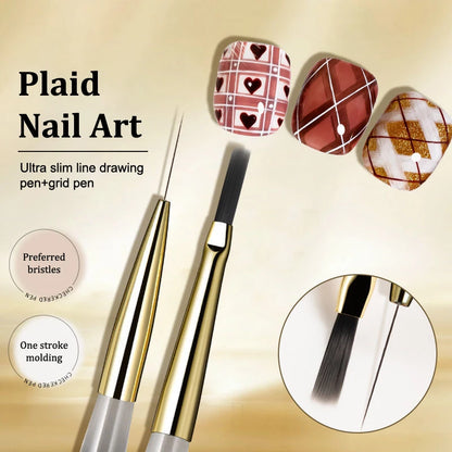 Nail Art Painting Brush Acrylic Lines Pen Watercolor Brushes For UV Gel Flower Butterfly DIY Manicure Design Salon Tool