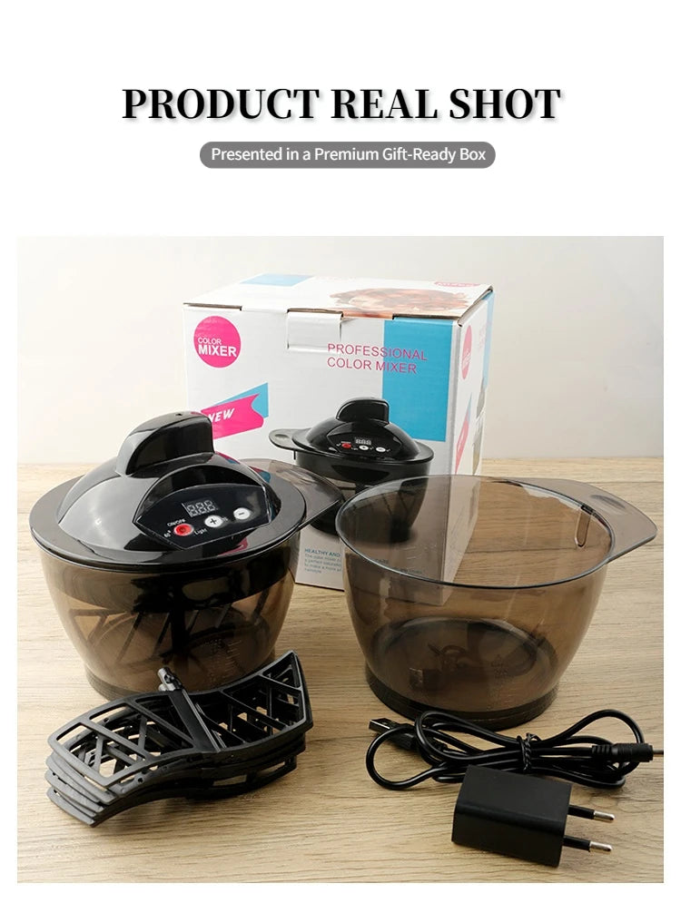 Professional Hair Color Dyeing Electric Hair Coloring Automatic Mixer Hairs Color Cream Mixing Bowl Hairdressing Dyeing Stirrer