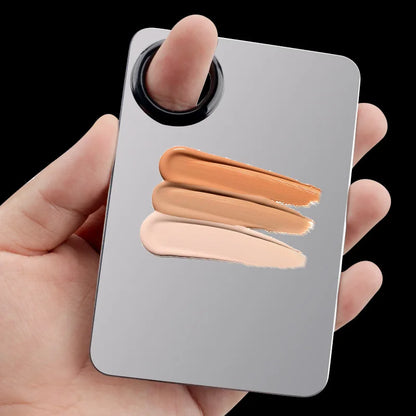 1/2/3pcs Multi-Use Foundation Ultra-Fine Brush and Stainless Steel Makeup Mixing Palette with Spatula Mixing Stick Beauty Tools