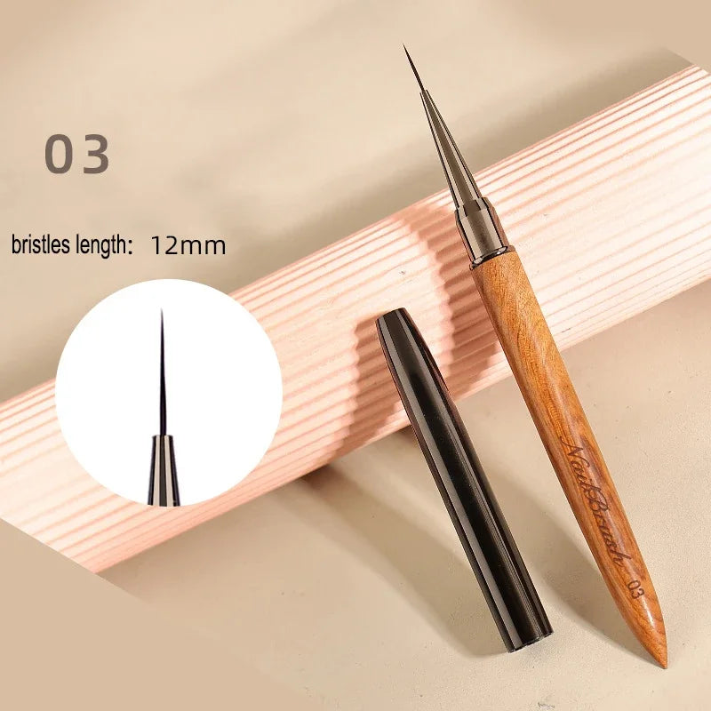 Nail Art Brush Sandalwood Lines Drawing Painting Phototherapy Gradient Sweeping Specific Pen UV Gel Liner Brush Manicure Tools