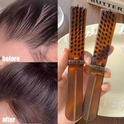 Foldable Hair Comb Double Side Anti Static Head Massager Travel Hair Styling Tool Portable Boar Bristle Hairdressing Salon Brush