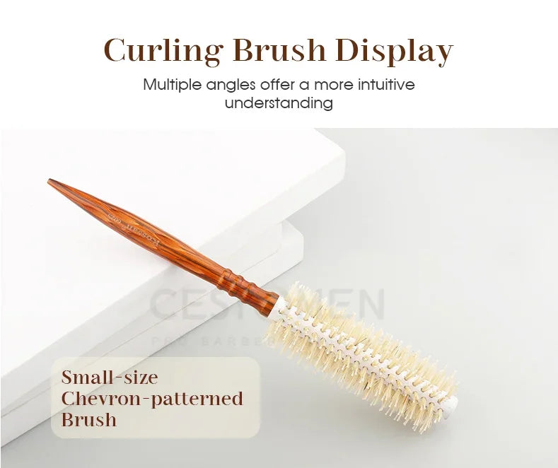 3 Size Salon Hair Curls Brush Antistatic Wooden Hair Round Brush For Hairdressing Nylon And Bamboo Fibre Barber Brushes