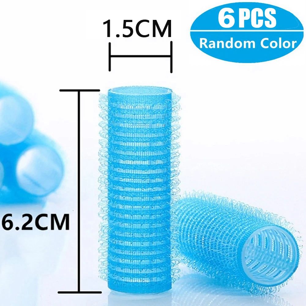 Self-Grip Hair Rollers Heatless Hair Curlers No Heat Hair Bang Volume Self-adhesive Hook &amp Loop DIY Styling Tool Random Color