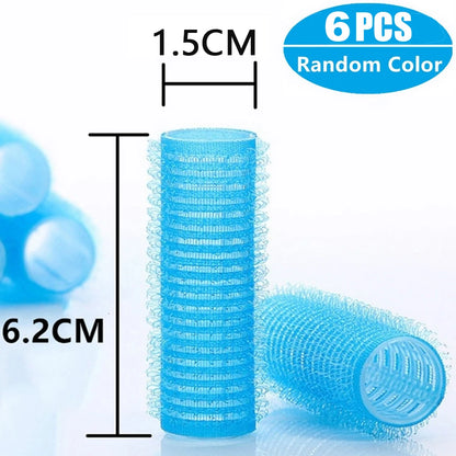Self-Grip Hair Rollers Heatless Hair Curlers No Heat Hair Bang Volume Self-adhesive Hook &amp Loop DIY Styling Tool Random Color