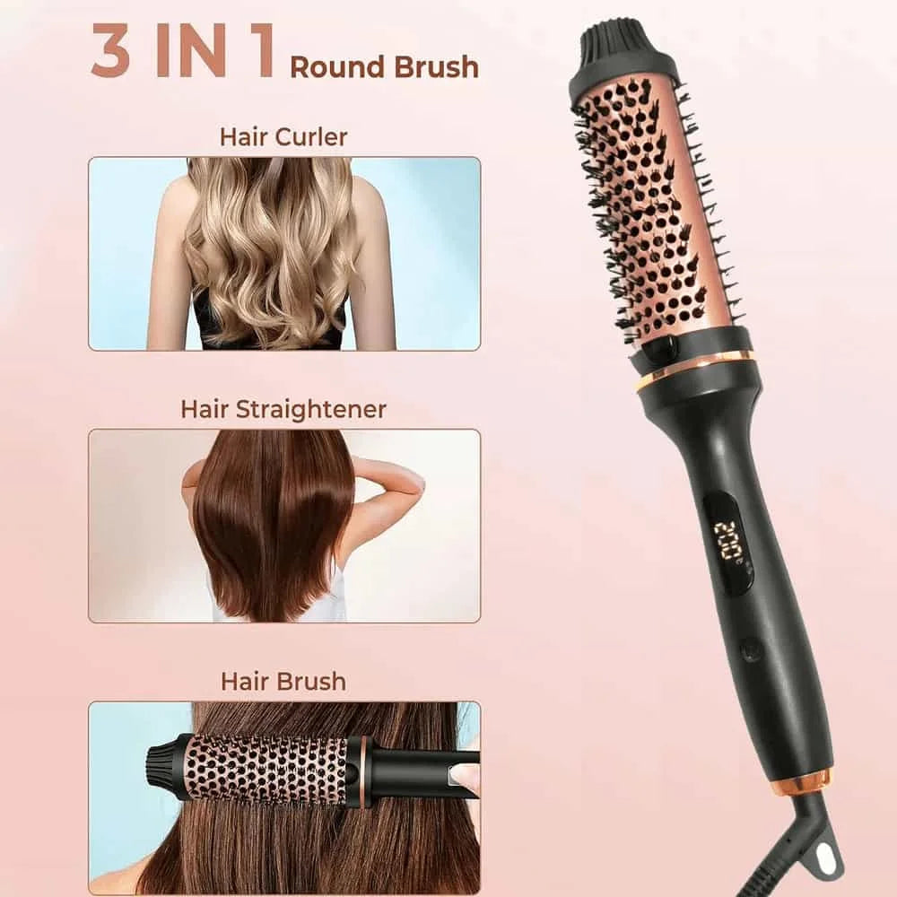 10   Hair Curler Ceramic Curling Iron Anti Scald Double PTC For Women Hot Brush Travel Fast Heating Heated Brush Thermal Brush