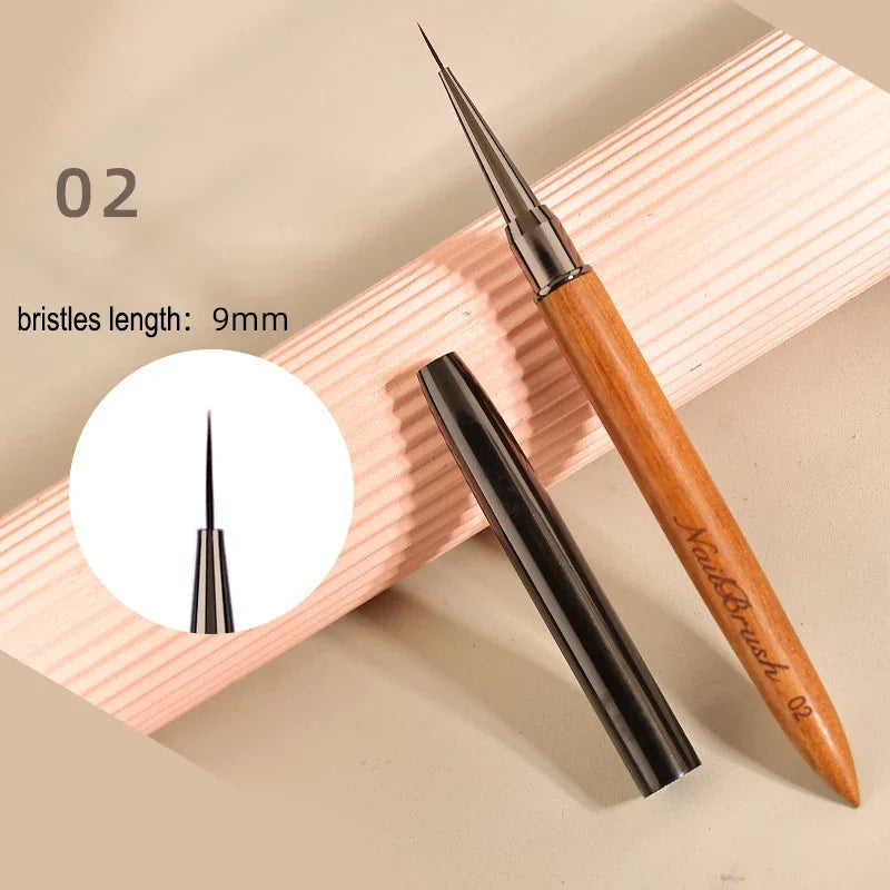 Nail Art Brush Sandalwood Lines Drawing Painting Phototherapy Gradient Sweeping Specific Pen UV Gel Liner Brush Manicure Tools