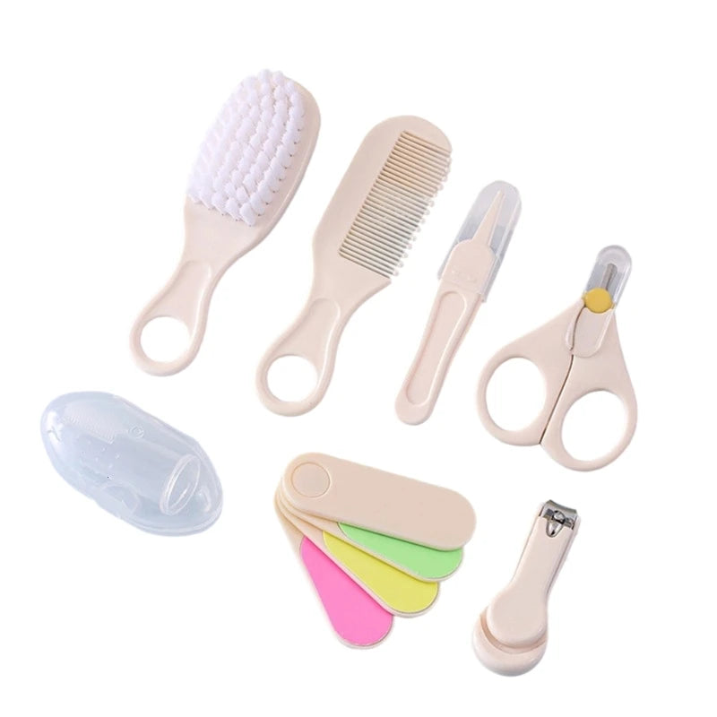 Essential 7 Piece Baby Grooming Kit for Newborns and Infants Includes Brush Comb Toothbrush Nails Clippers