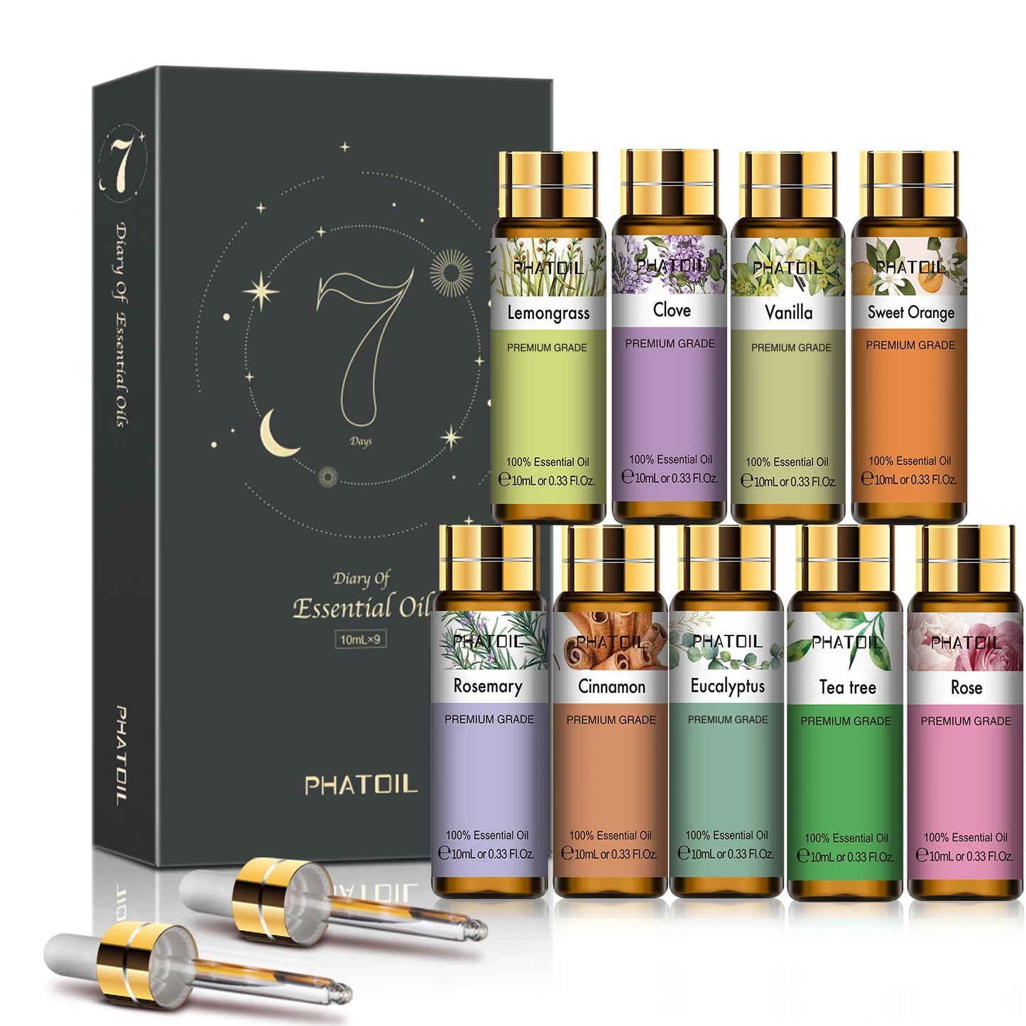 9pcs Essential Oils Set 10ml Pure Natural Gift Set Kit for HumidifIer Diffuser Candles making DIY Soap Aroma Oil for Skin Care