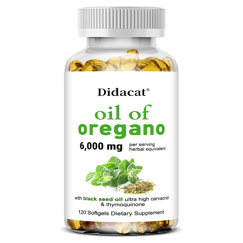 Oregano oil softgels for intestinal health, antioxidant, digestive health, immune support