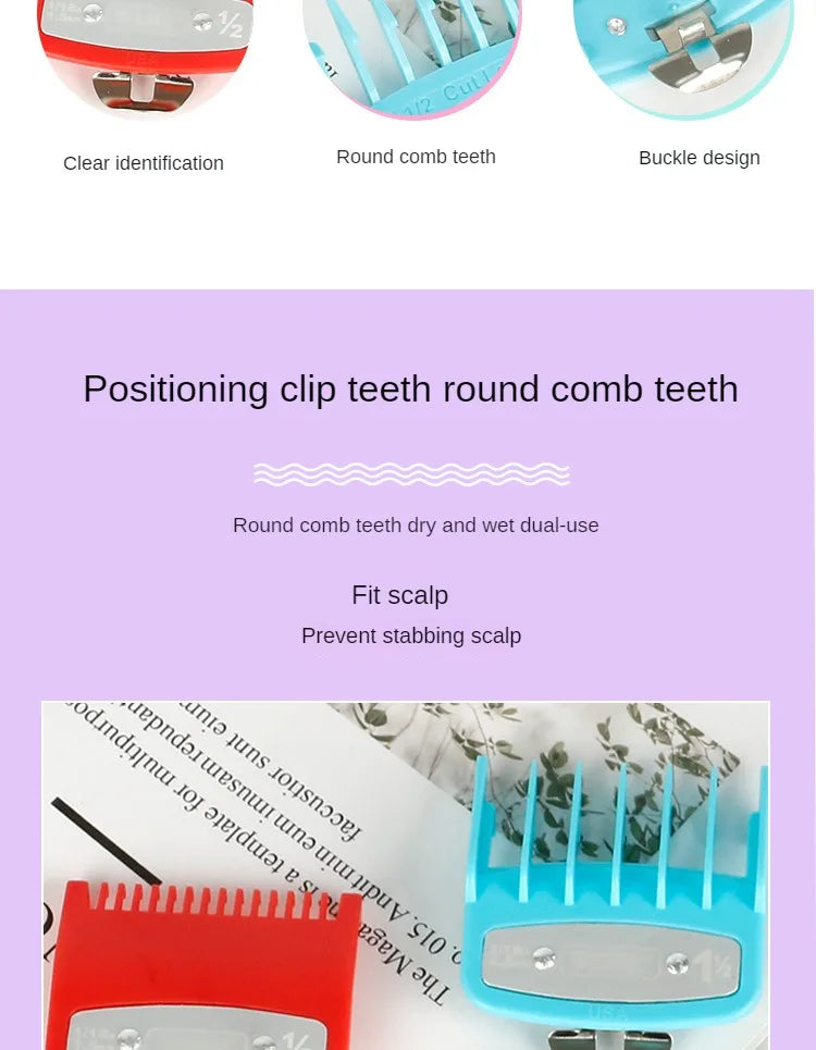 2pcs/lot Hair Clipper Guide Comb Cutting Limit Combs Standard Guards Attach Parts Electric Clippers Accessories 1.5mm + 4.5mm