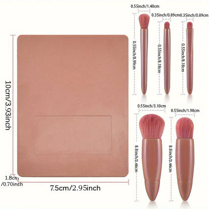 Eye Makeup Brush Set Multi Functional Soft Hair Makeup Tool with Mirror High Beauty Durable Storage Box Wreath Letter Pattern