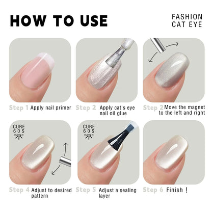Nail Art Magnetic Pen 3D Cat Eye Painting Nails Art Design Dual-Ended Magnet Wand Gel Polish Magic for Manicure DIY&Salon Tools