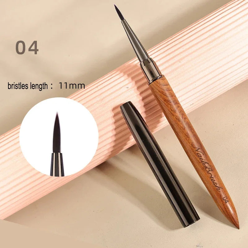 Nail Art Brush Sandalwood Lines Drawing Painting Phototherapy Gradient Sweeping Specific Pen UV Gel Liner Brush Manicure Tools