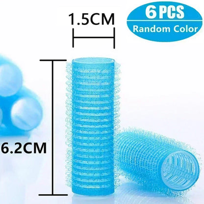 Self-Grip Hair Rollers Heatless Hair Curlers No Heat Hair Bang Volume Self-adhesive Hook &amp Loop DIY Styling Tool Random Color