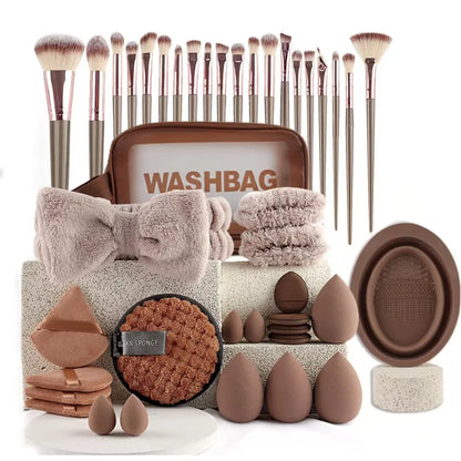 20/40Pcs Makeup Tools Kit Makeup Brushes & Headband Wristband Cleaning Tool Professional Eye Shadows Blush