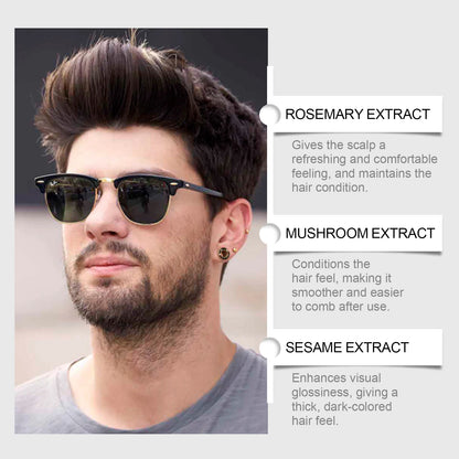 Men Hair Dye Shampoo 3 in 1 for Gray White Hair Coverage Natural Herbal Ingredient Brown Hair Coloring Black Beard Color Shampoo
