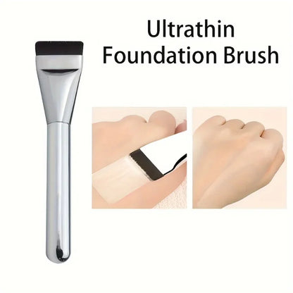 1/2/3pcs Multi-Use Foundation Ultra-Fine Brush and Stainless Steel Makeup Mixing Palette with Spatula Mixing Stick Beauty Tools