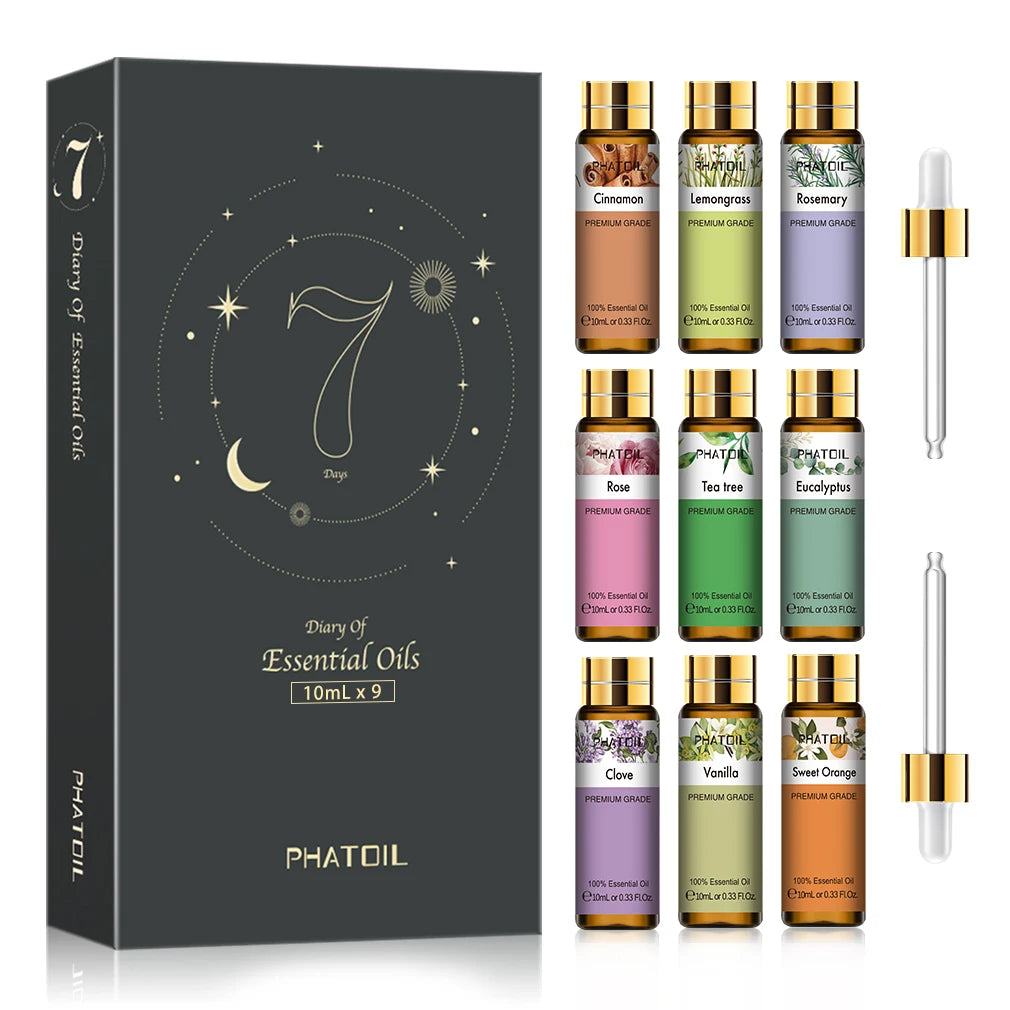 9pcs Essential Oils Set 10ml Pure Natural Gift Set Kit for HumidifIer Diffuser Candles making DIY Soap Aroma Oil for Skin Care