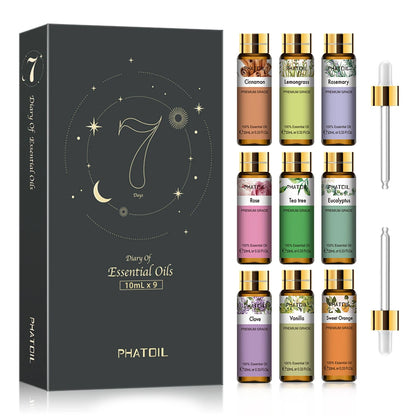 9pcs Essential Oils Set 10ml Pure Natural Gift Set Kit for HumidifIer Diffuser Candles making DIY Soap Aroma Oil for Skin Care