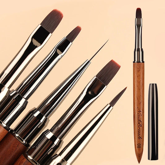 Nail Art Brush Sandalwood Lines Drawing Painting Phototherapy Gradient Sweeping Specific Pen UV Gel Liner Brush Manicure Tools
