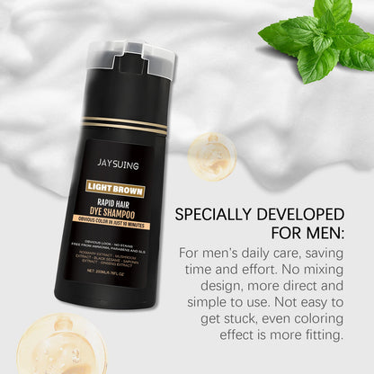 Men Hair Dye Shampoo 3 in 1 for Gray White Hair Coverage Natural Herbal Ingredient Brown Hair Coloring Black Beard Color Shampoo