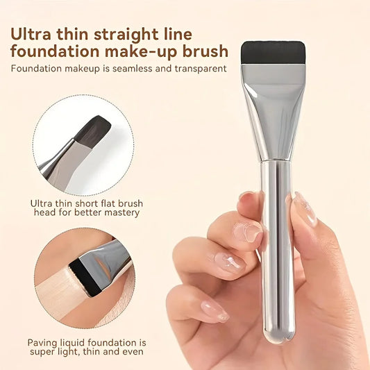 1/2/3pcs Multi-Use Foundation Ultra-Fine Brush and Stainless Steel Makeup Mixing Palette with Spatula Mixing Stick Beauty Tools