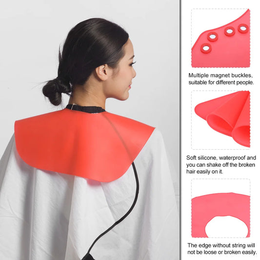 Haircut Neck Cape Wrap Collar Shield Waterproof Silicone Hair Coloring Cuttin Barber Hairdressing