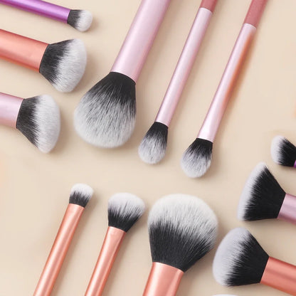 12pcs Makeup Brush Kit Soft Synthetic Hair Make Up Brushes Foundation Blush Eyeshadow Cosmetic Makeup Tools