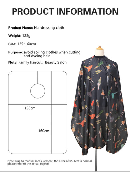 Barbershop Hairdressing Coat Waterproof Adjustable Gown Anti-static Buckle Haircut Cloth Barber Cape Tool