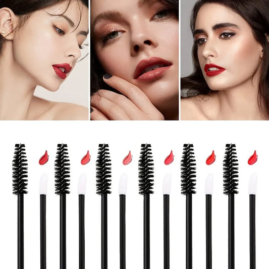 100pcs  make up kit Mascara Wands Lip Brushes Disposable Eyelash Mascara Eyebrow Brushes Applicator Makeup Cosmetic Brush