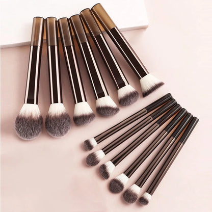12pcs Makeup Brush Kit Soft Synthetic Hair Make Up Brushes Foundation Blush Eyeshadow Cosmetic Makeup Tools