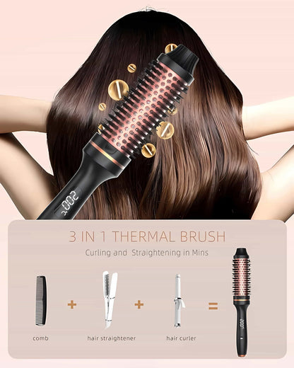 10   Hair Curler Ceramic Curling Iron Anti Scald Double PTC For Women Hot Brush Travel Fast Heating Heated Brush Thermal Brush