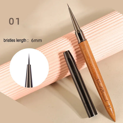 Nail Art Brush Sandalwood Lines Drawing Painting Phototherapy Gradient Sweeping Specific Pen UV Gel Liner Brush Manicure Tools