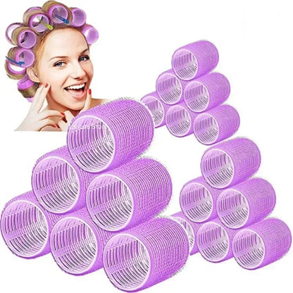 Self-Grip Hair Rollers Heatless Hair Curlers No Heat Hair Bang Volume Self-adhesive Hook &amp Loop DIY Styling Tool Random Color