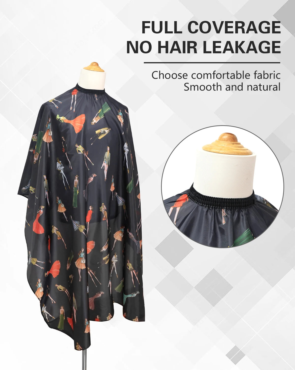 Barbershop Hairdressing Coat Waterproof Adjustable Gown Anti-static Buckle Haircut Cloth Barber Cape Tool