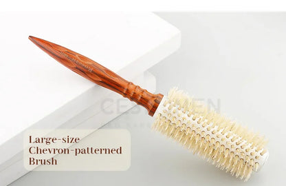 3 Size Salon Hair Curls Brush Antistatic Wooden Hair Round Brush For Hairdressing Nylon And Bamboo Fibre Barber Brushes