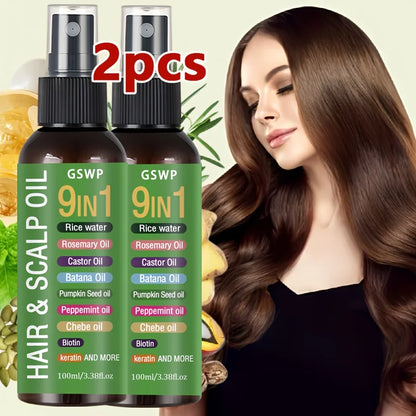 GSWP 9-in-1 Hair Oil,Tames Dryness & Breakage,deep moisturizing and smooth,heat protection, no need to wash.100ml/200ml