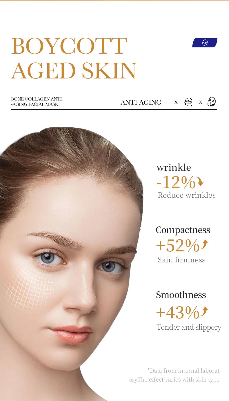 30pcs SADOER Collagen Anti-aging Face Mask Moisturizing Anti-Wrinkle Brightening skincare Sheet Facial Masks Skin Care