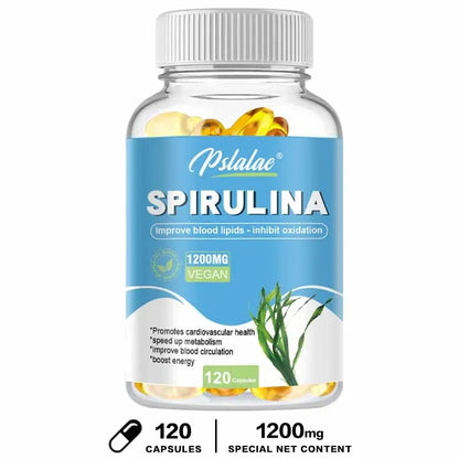 Organic Spirulina Capsules - Cardiovascular Health Eye &Brain Health, Antioxidant