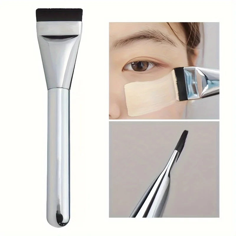 1/2/3pcs Multi-Use Foundation Ultra-Fine Brush and Stainless Steel Makeup Mixing Palette with Spatula Mixing Stick Beauty Tools