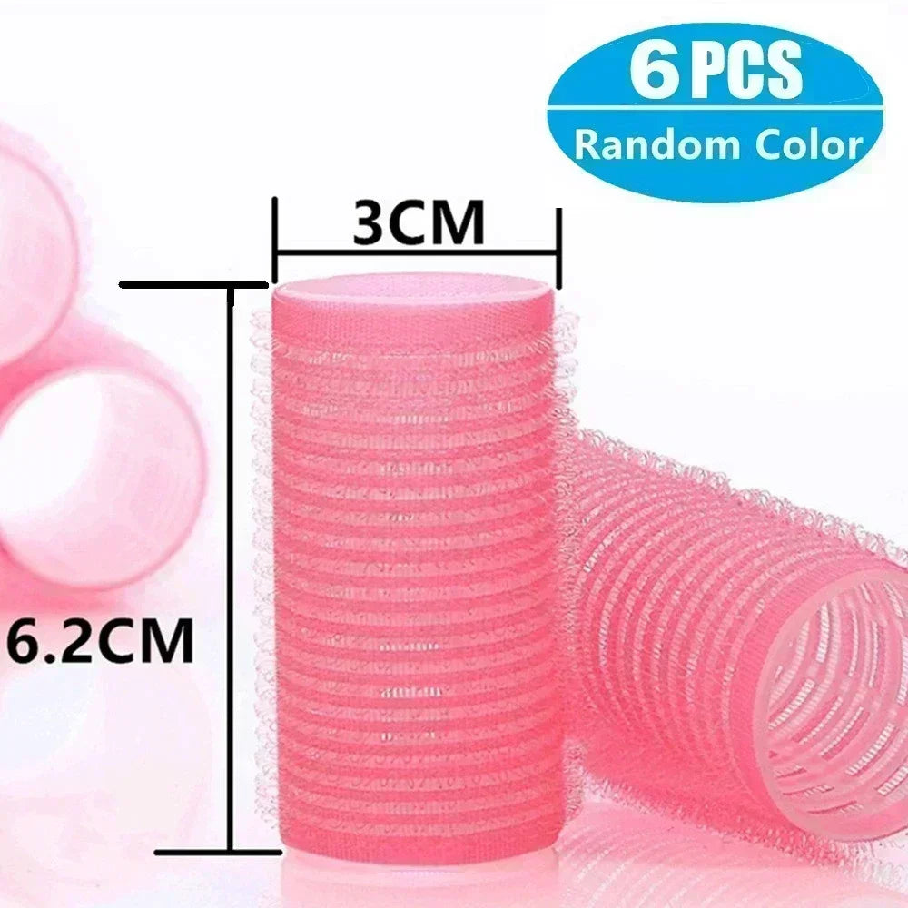 Self-Grip Hair Rollers Heatless Hair Curlers No Heat Hair Bang Volume Self-adhesive Hook &amp Loop DIY Styling Tool Random Color