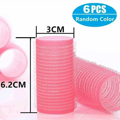 Self-Grip Hair Rollers Heatless Hair Curlers No Heat Hair Bang Volume Self-adhesive Hook &amp Loop DIY Styling Tool Random Color
