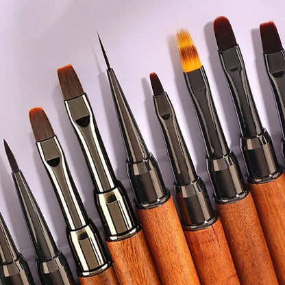 Nail Art Brush Sandalwood Lines Drawing Painting Phototherapy Gradient Sweeping Specific Pen UV Gel Liner Brush Manicure Tools