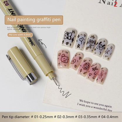 Nail Art Graffiti Line Pen Gel Painting Waterproof Wire Drawing Pen Detail Sketching Pen Nail Design Tools