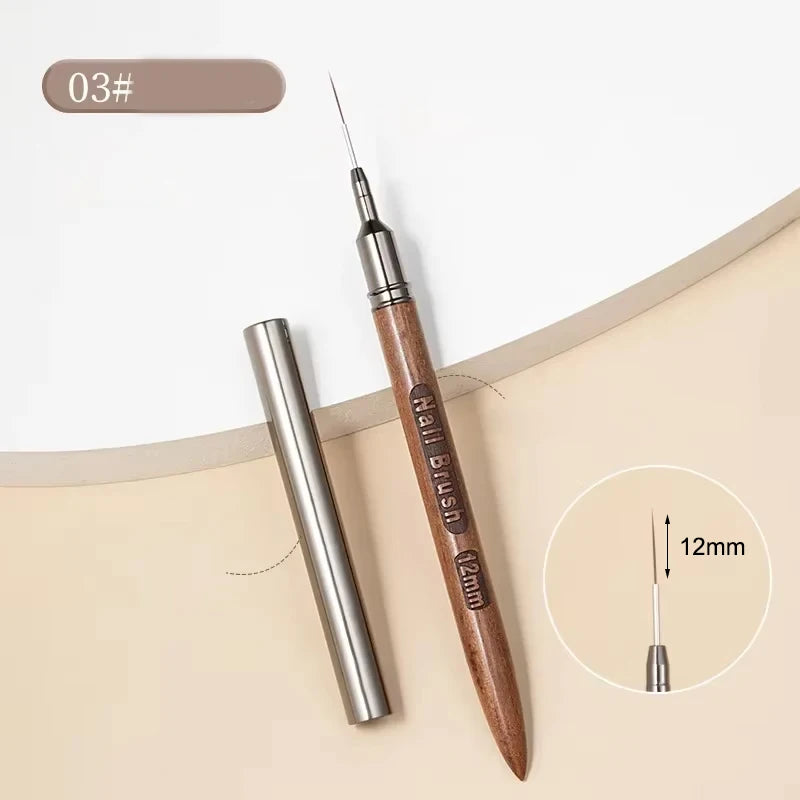 Nail Brush Wood Handle Gel Nail Art Liner DIY Painting Brush Drawing Lines Stripe Flower Painting Pen UV Gel Manicure Salon Tool